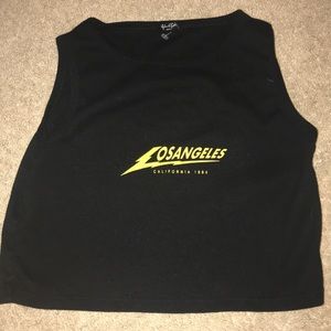 Brandy Melville black Los Angeles crop top